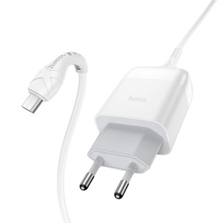 Мережевий зарядний пристрій HOCO C72Q Glorious single port QC3.0 charger set(Micro) White (6931474732538) - Інтернет-магазин спільних покупок ToGether