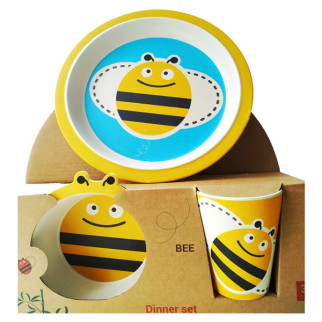 Дитячий набір посуду Fissman Бджілка FS-9494 3 предмета жовтий - Інтернет-магазин спільних покупок ToGether