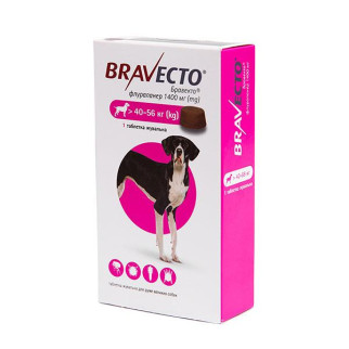 Жувальна таблетка MSD Бравекто 1400мг на вагу 40 - 56 кг Bravecto від бліх та кліщів для собак уп. 1 таблетка - Інтернет-магазин спільних покупок ToGether