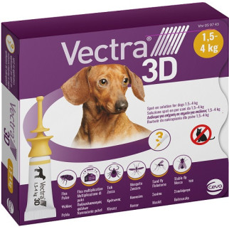 Краплі Вектра 3D, проти бліх, кліщів і комарів для собак вагою 1,5 - 4 кг - Інтернет-магазин спільних покупок ToGether