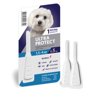 Краплі Ultra Protect проти бліх, кліщів і комарів для собак до 4 кг - Інтернет-магазин спільних покупок ToGether