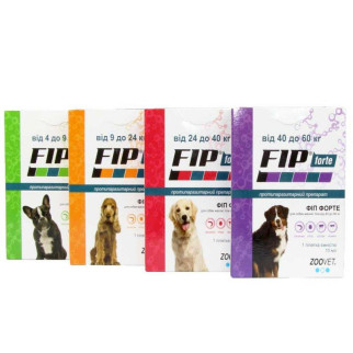 Краплі fip Forte від бліх та кліщів для собак вагою 4-9кг (1,5 мл) - Інтернет-магазин спільних покупок ToGether