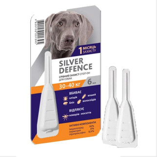 Краплі Silver Defence Palladium від бліх та кліщів для собак 30-40 кг - Інтернет-магазин спільних покупок ToGether