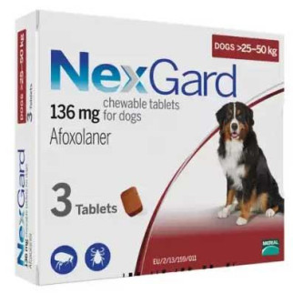 Таблетки Nexgard від бліх та кліщів для собак вагою 25-50кг, 3 таблетки - Інтернет-магазин спільних покупок ToGether