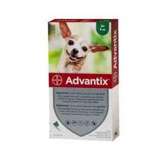 Краплі Advantix Bayer від бліх та кліщів для собак вагою до 4кг, 4 піпетки - Інтернет-магазин спільних покупок ToGether