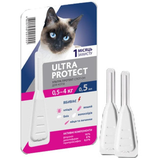 Краплі Ultra Protect Palladium від бліх і кліщів для кішок вагою 0,5 - 4 кг - Інтернет-магазин спільних покупок ToGether