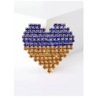 Брошка "Сердце", брошка шпилька, символ України, жовто-блакитна - Інтернет-магазин спільних покупок ToGether
