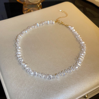 Жіночий ланцюжок намисто маленьке зі штучних перлів золотисте - Інтернет-магазин спільних покупок ToGether