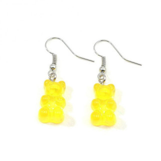 Жіночі сережки гачки у формі 3D сережки жовті Желейні Ведмедики сріблясті - Інтернет-магазин спільних покупок ToGether