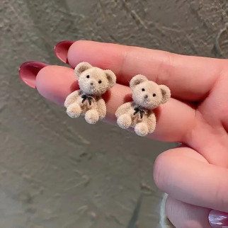 Жіночі сережки гвоздики пусети у формі тварин 3D сережки світлі Ніжні Ведмедики - Інтернет-магазин спільних покупок ToGether