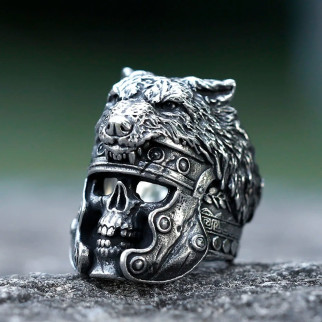 Чоловічий перстень печатка у формі черепа Римського Полководця Генерала 316L розмір 21 - Інтернет-магазин спільних покупок ToGether