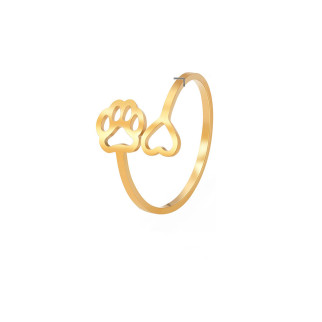 Каблучка жіноча лапка Котика і сердечко розмір регульований золотисте - Інтернет-магазин спільних покупок ToGether