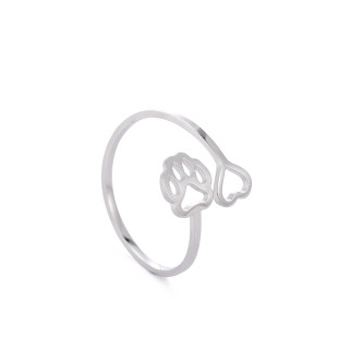 Каблучка жіноча лапка Котика і сердечко розмір регульований сріблясте - Інтернет-магазин спільних покупок ToGether