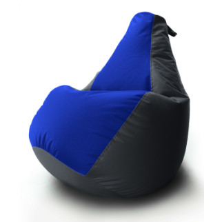Крісло мішок Груша Coolki комбі XXL 90x130 Чорний із Синім 02 Оксфорд 600D - Інтернет-магазин спільних покупок ToGether