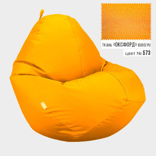 Безкаркасне крісло мішок груша Овал Coolki XXL 90x130 Яскраво-жовтий (Оксфорд 600D PU) - Інтернет-магазин спільних покупок ToGether