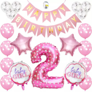 Набір прикрас Urbanball на 2-й День народження для дівчинки Рожевий - Інтернет-магазин спільних покупок ToGether