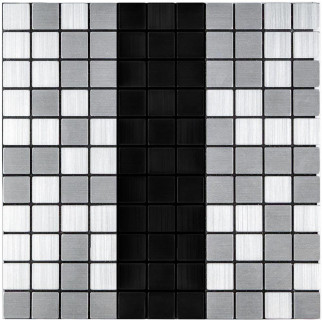 Самоклеюча алюмінієва плитка срібна із чорним мозаїка 300х300х3мм SW-00001825 (D) - Інтернет-магазин спільних покупок ToGether