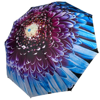 Жіноча парасоля напівавтомат з принтом квітки від Toprain на 9 спиць блакитна ручка 0703-5 - Інтернет-магазин спільних покупок ToGether
