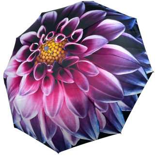 Жіноча парасоля напівавтомат з принтом квітки від Toprain на 9 спиць фіолетова ручка 0703-6 - Інтернет-магазин спільних покупок ToGether