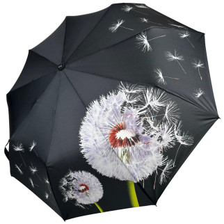 Яскрава жіноча парасоля автомат з принтом кульбабки на 9 шпиць від Susino чорний Sys 0646-4 - Інтернет-магазин спільних покупок ToGether