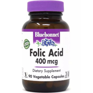 Фолієва кислота Bluebonnet Nutrition Folic Acid 400 mcg 90 Veg Caps - Інтернет-магазин спільних покупок ToGether