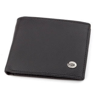 Чоловічий гаманець ST Leather ST-1 Чорний шкіряний (18352) - Інтернет-магазин спільних покупок ToGether