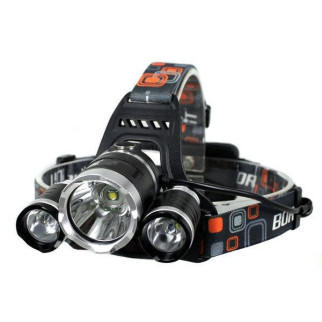 Ліхтарик налобний Bailong 3 LED лампи RJ 3000 T6 Чорний (006142) - Інтернет-магазин спільних покупок ToGether