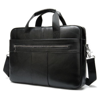 Ділова чоловіча сумка із зернистої шкіри Vintage 14886 Чорна - Інтернет-магазин спільних покупок ToGether