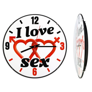Настінні годинники Montre I love sex Сплетені серця 30х30х5 см Скло Тихий хід (19048) - Інтернет-магазин спільних покупок ToGether