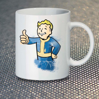 Чашка Fan Girl Волт Бій Vault-Boy Fallout New (14444) 330 мл Білий - Інтернет-магазин спільних покупок ToGether