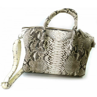 Жіноча сумка Piton Bags зі шкіри пітона 30х21х18 см Сіра (DN32639) - Інтернет-магазин спільних покупок ToGether