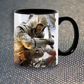 Чашка Fan Girl Кредо вбивці 3 Assassin's Creed III New (14394) 330 мл Чорний - Інтернет-магазин спільних покупок ToGether