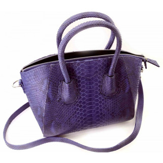 Жіноча сумка Piton Bags зі шкіри пітона 37х37х17 см Синя (DN32671A) - Інтернет-магазин спільних покупок ToGether