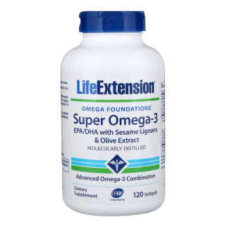 Супер Омега-3 Omega Foundations Super Omega-3 Life Extension 120 Желатинових Капсул - Інтернет-магазин спільних покупок ToGether