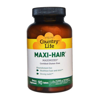 Комплекс для Зростання та Зміцнення Волосся Maxi-Hair Country Life 90 таблеток - Інтернет-магазин спільних покупок ToGether