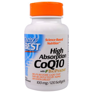 Коензим Q10 Doctor's Best Висока Абсорбація 100 мг BioPerine 120 желатинових капсул (DRB00183) - Інтернет-магазин спільних покупок ToGether