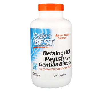 Бетаїн HCL та Пепсин Betaine HCL & Pepsin Doctor's Best 360 капсул - Інтернет-магазин спільних покупок ToGether