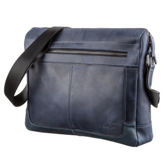 Ділова чоловіча шкіряна сумка на плече SHVIGEL 11249 Синя (11249) - Інтернет-магазин спільних покупок ToGether