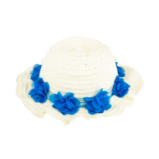 Капелюх Літній Дитячий Віночок Розмір 48-50 Білий Квіти Блакитні (17518) - Інтернет-магазин спільних покупок ToGether