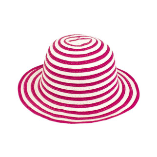 Капелюх солом'яний дитячий літній Інфанта смугастий 48-50 Світло-рожевий з білим (17515) - Інтернет-магазин спільних покупок ToGether