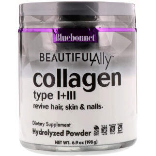 Колаген 1 та 3 типу, Beautiful Ally, Bluebonnet Nutrition, Collagen Type I + III, порошок 198 г - Інтернет-магазин спільних покупок ToGether