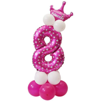 Святкова цифра 8 UrbanBall з повітряних кульок для дівчинки Рожевий (UB345) - Інтернет-магазин спільних покупок ToGether