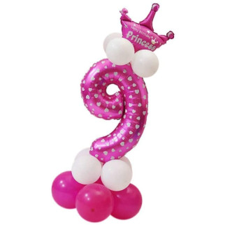 Святкова цифра 9 UrbanBall з повітряних кульок для дівчинки Рожевий (UB348) - Інтернет-магазин спільних покупок ToGether