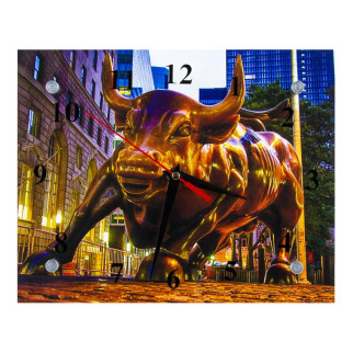 Годинники настінні ДомАрт СГ2 Рік бика Бик Уол Стріт Тихий хід 20х25х5 см (25597) - Інтернет-магазин спільних покупок ToGether
