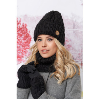Комплект «Агнес» (шапка, хомут та рукавички) Braxton чорний 56-59 - Інтернет-магазин спільних покупок ToGether