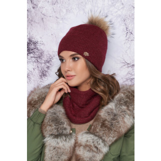 Комплект «Тіяна» (шапка та шарф-хомут) Braxton бордовий 56-59 - Інтернет-магазин спільних покупок ToGether
