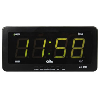 Настільний годинник електронний Caixing CX-2159 із зеленим підсвічуванням Чорний - Інтернет-магазин спільних покупок ToGether