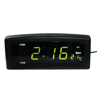 Електронний годинник настільний Caixing CX-818 із зеленим підсвічуванням та термометром Чорний - Інтернет-магазин спільних покупок ToGether