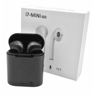 Бездротові блютуз навушники i7 Mini TWS з боксом для заряджання Black (au057-hbr) - Інтернет-магазин спільних покупок ToGether