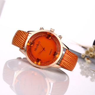 Годинники наручні жіночі Quartz orange (hub_mjipa1) - Інтернет-магазин спільних покупок ToGether